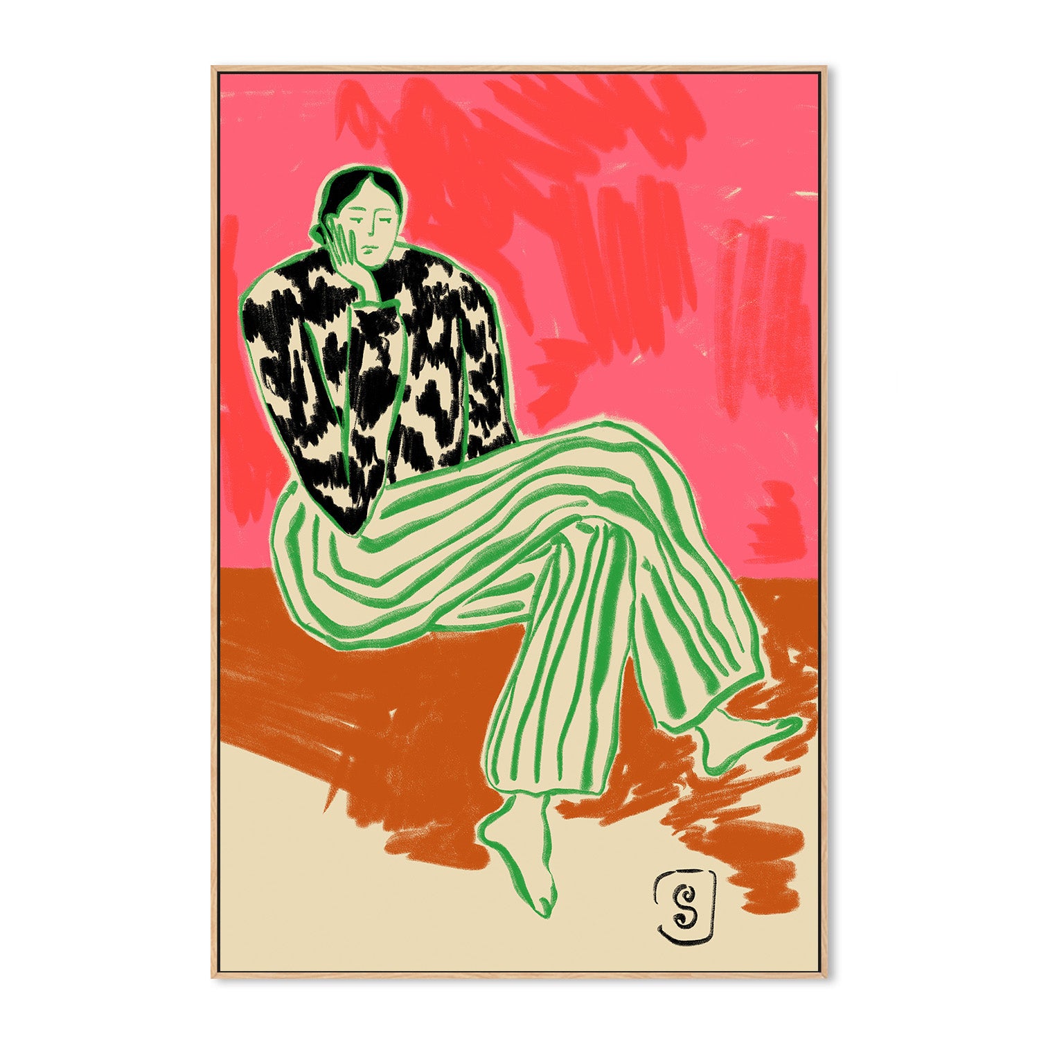 wall-art-print-canvas-poster-framed-Calm Woman Portrait , By Sandra Poliakov-4