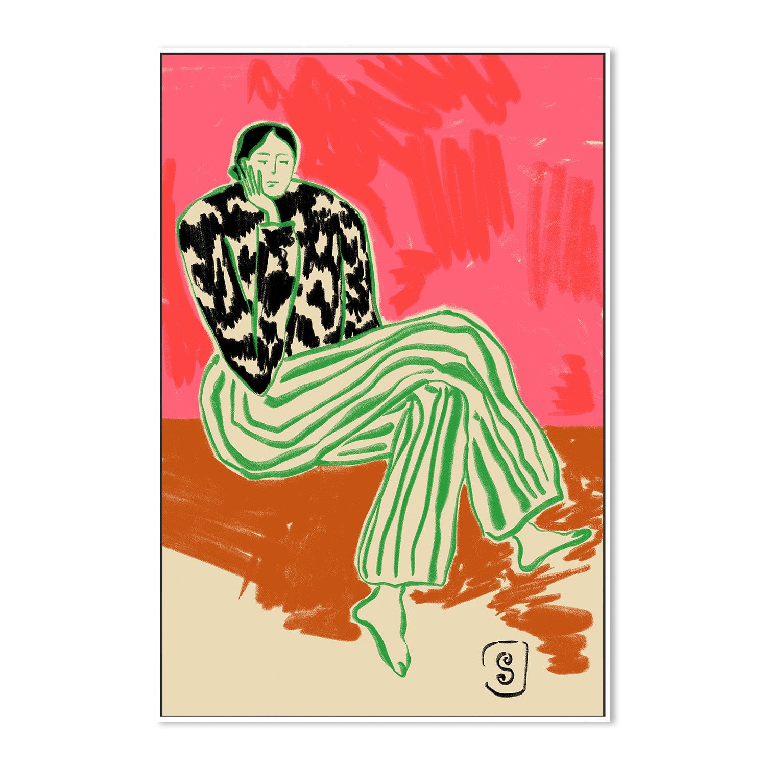 wall-art-print-canvas-poster-framed-Calm Woman Portrait , By Sandra Poliakov-5