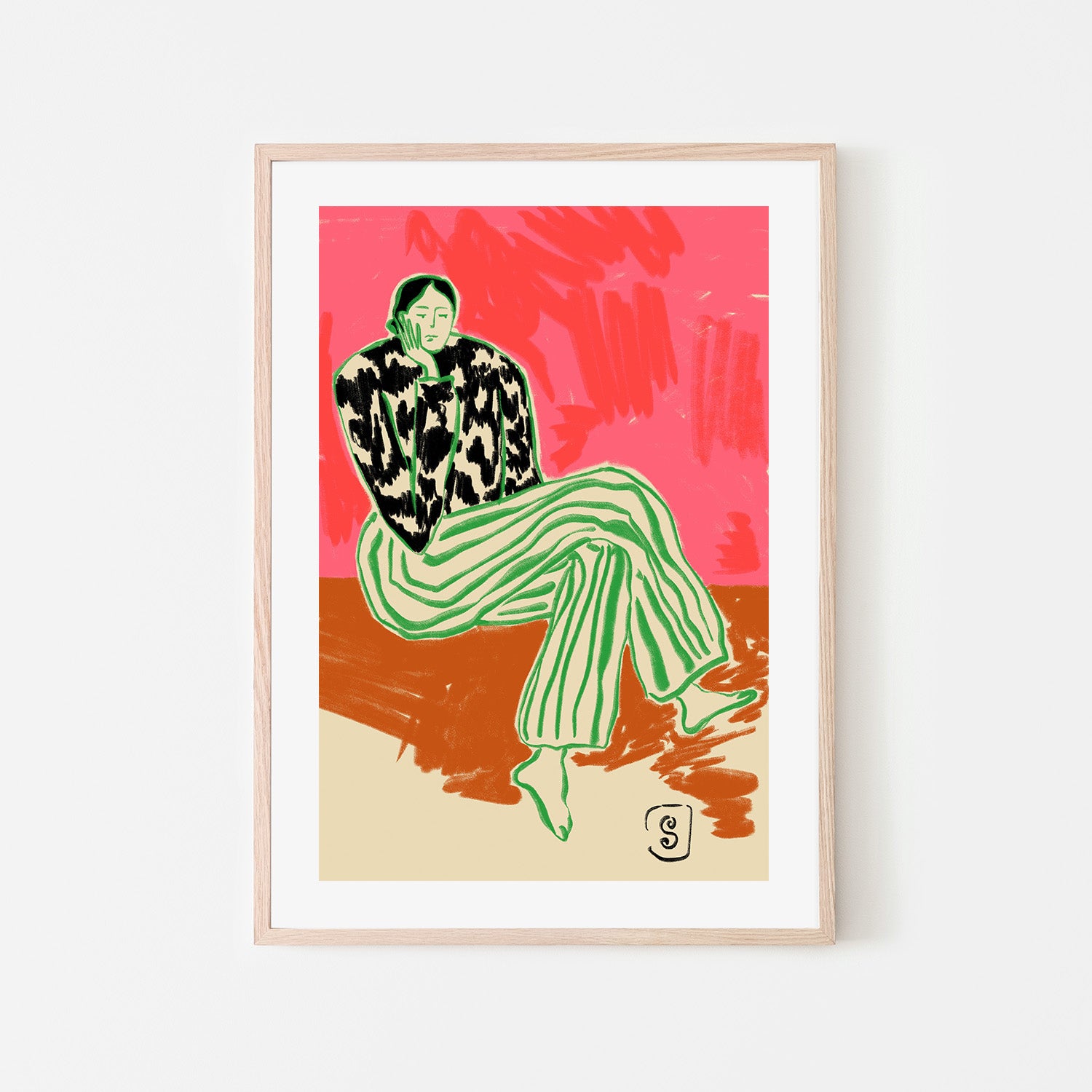 wall-art-print-canvas-poster-framed-Calm Woman Portrait , By Sandra Poliakov-6