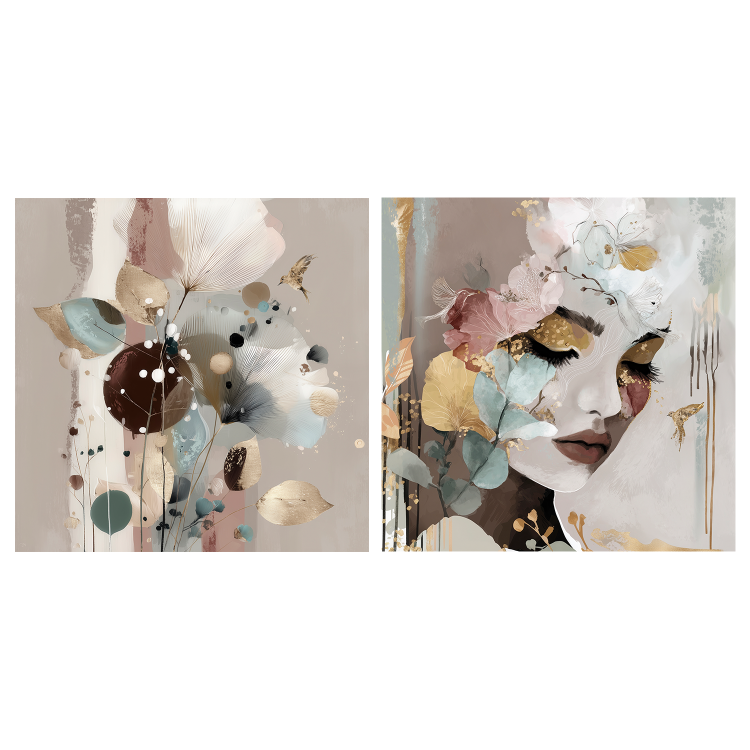 wall-art-print-canvas-poster-framed-Camilla, Left And Right, Set Of 2-1