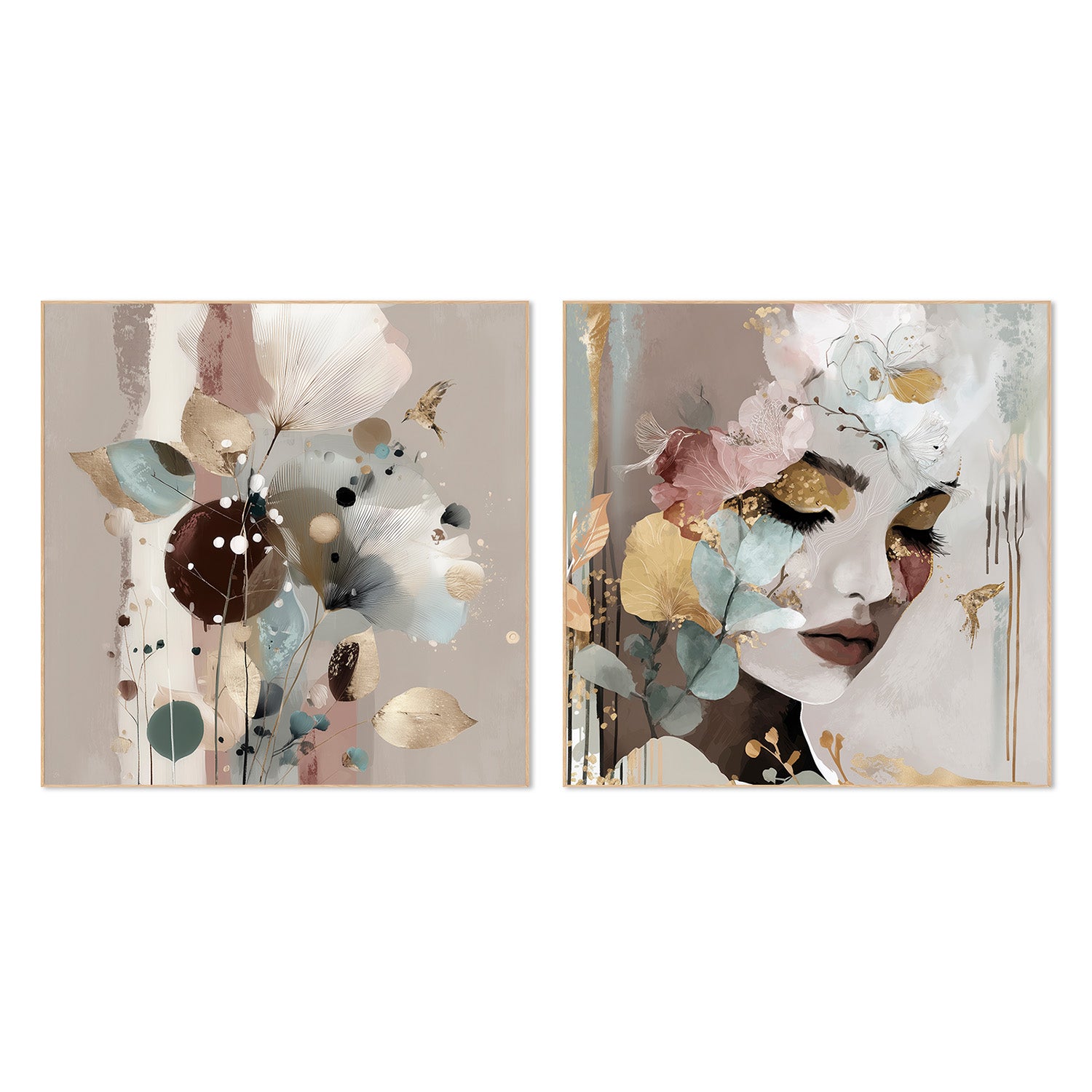 wall-art-print-canvas-poster-framed-Camilla, Left And Right, Set Of 2-4