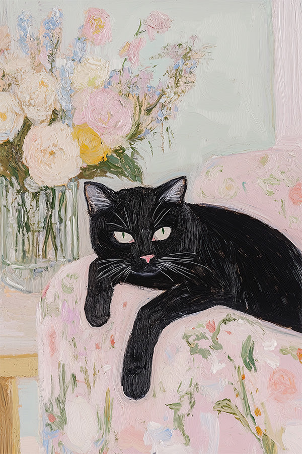 wall-art-print-canvas-poster-framed-Cat On the Couch-1