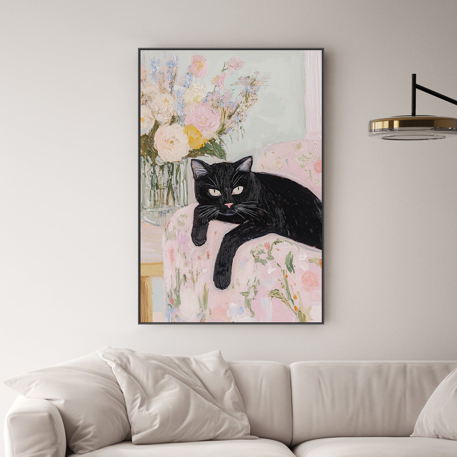 wall-art-print-canvas-poster-framed-Cat On the Couch-2