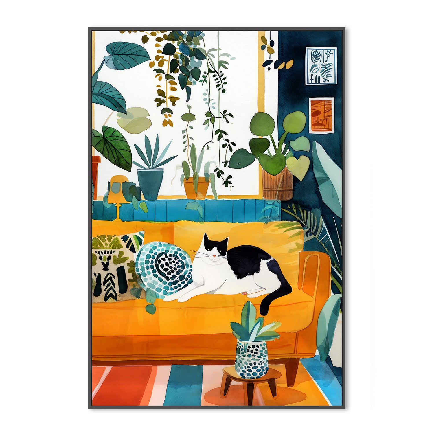 wall-art-print-canvas-poster-framed-Cat&#039;s life 5-3