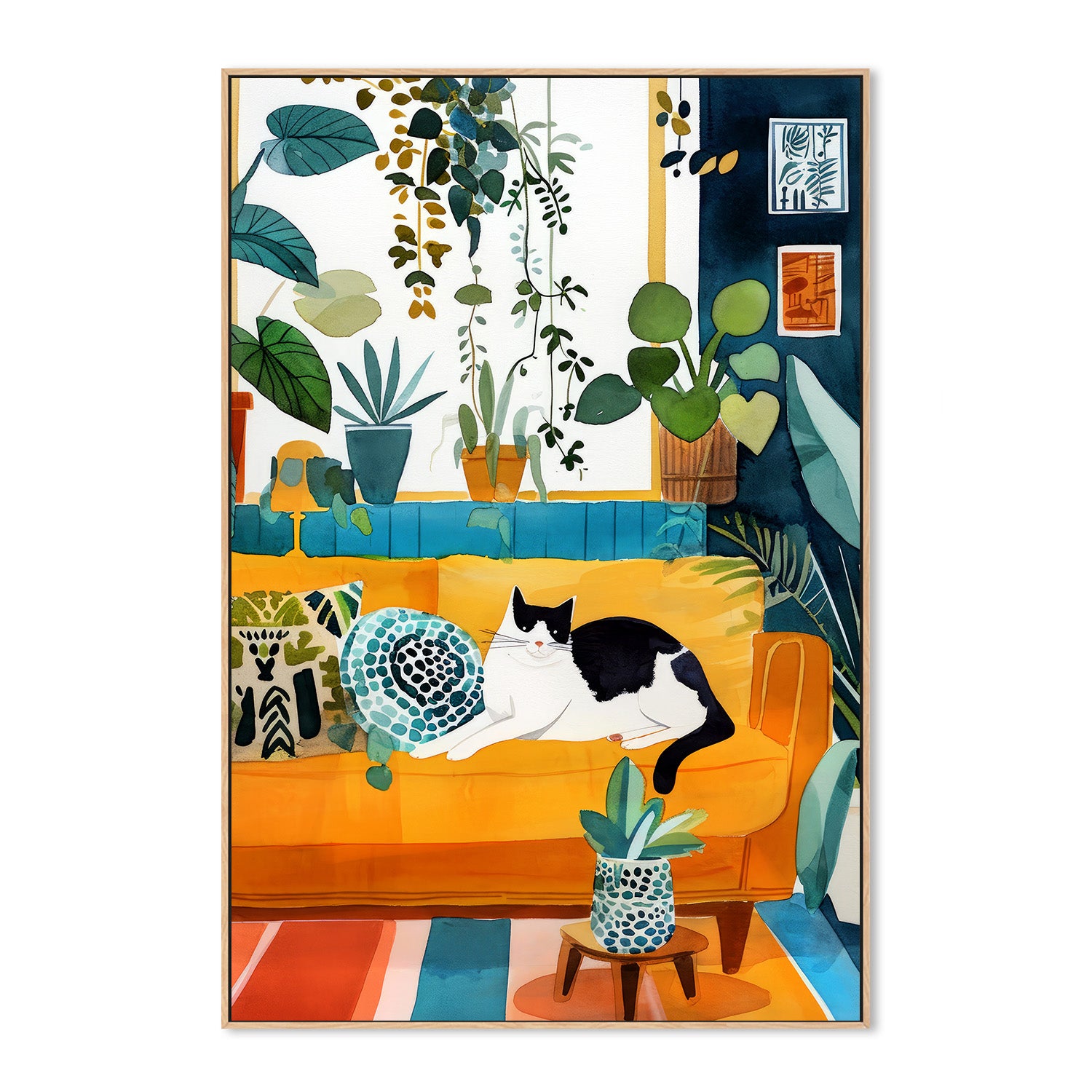 wall-art-print-canvas-poster-framed-Cat&#039;s life 5-4