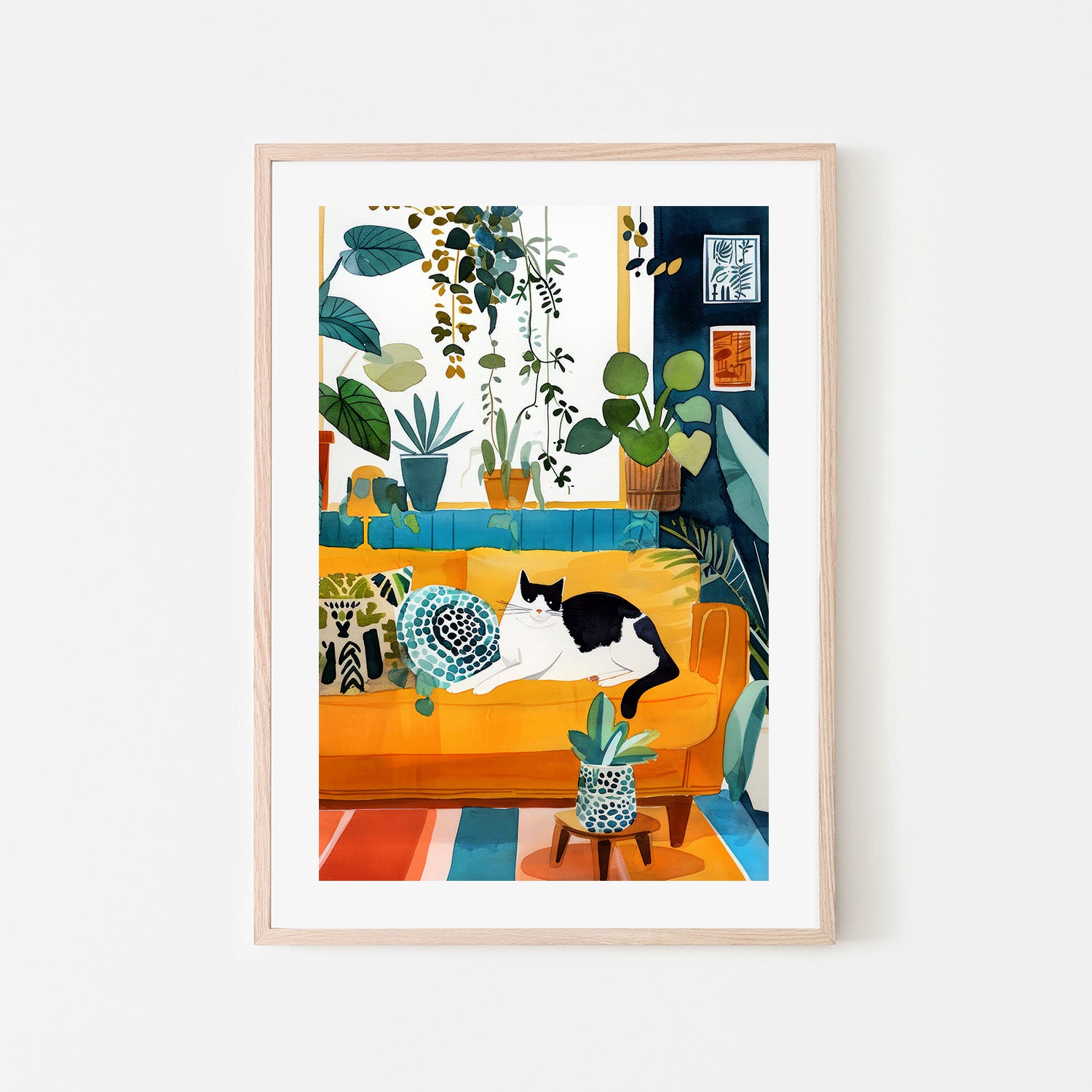 wall-art-print-canvas-poster-framed-Cat&#039;s life 5-6