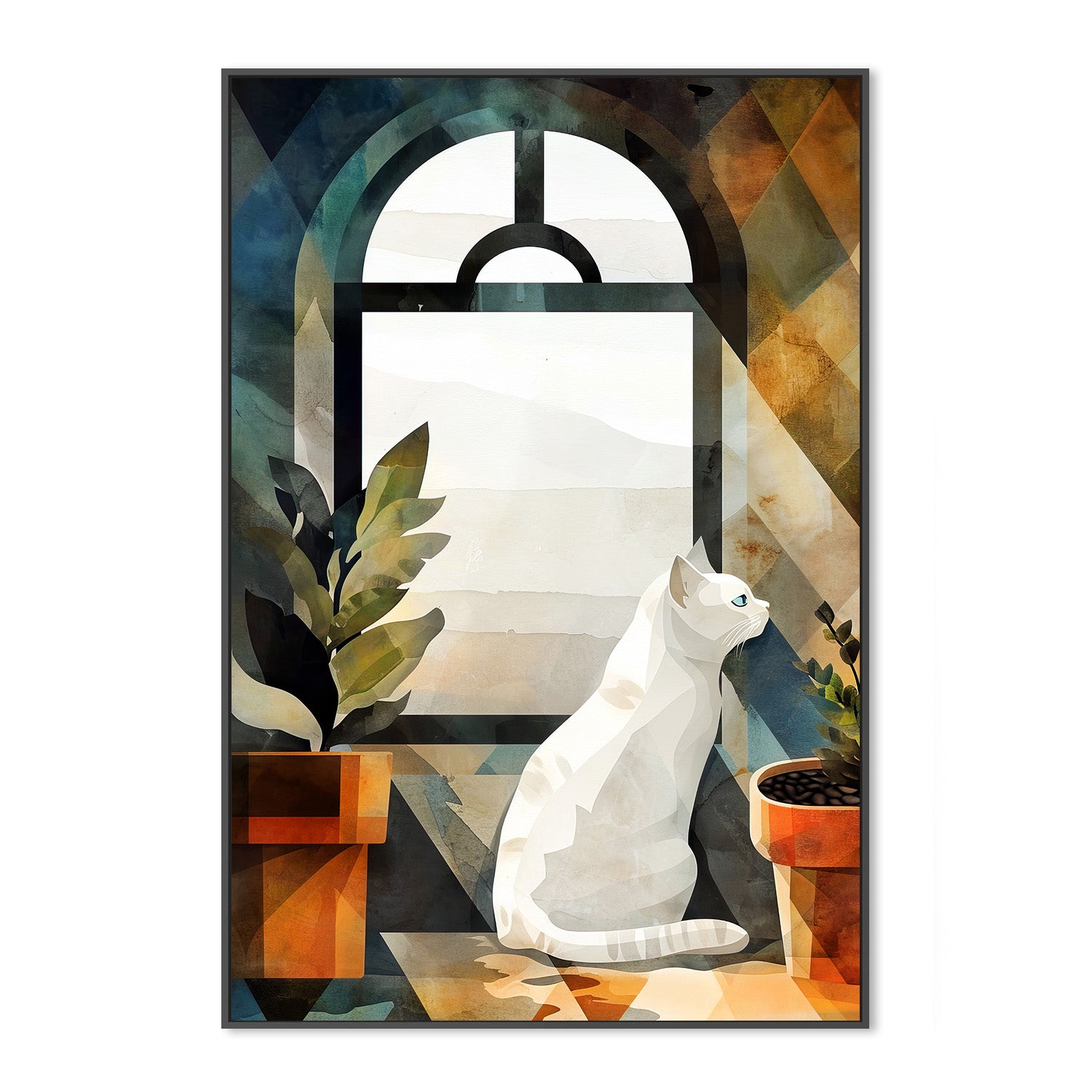 wall-art-print-canvas-poster-framed-Cat&#039;s life 6-3