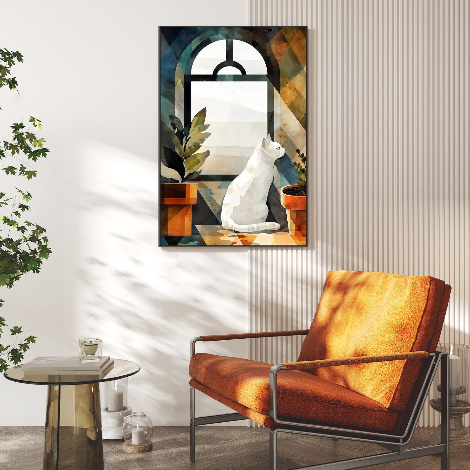 wall-art-print-canvas-poster-framed-Cat&#039;s life 6-7