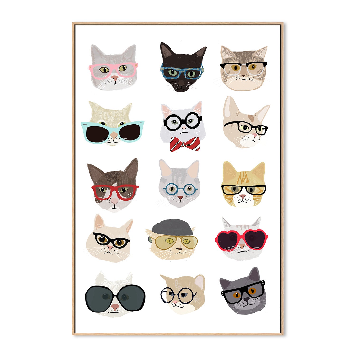 wall-art-print-canvas-poster-framed-Cats With Glasses-4