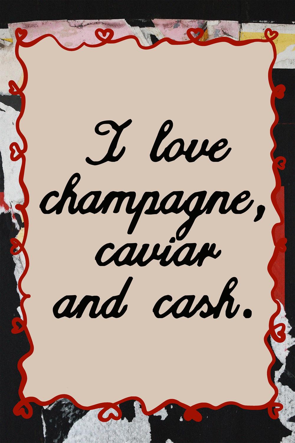 wall-art-print-canvas-poster-framed-champagne caviar and cash-1