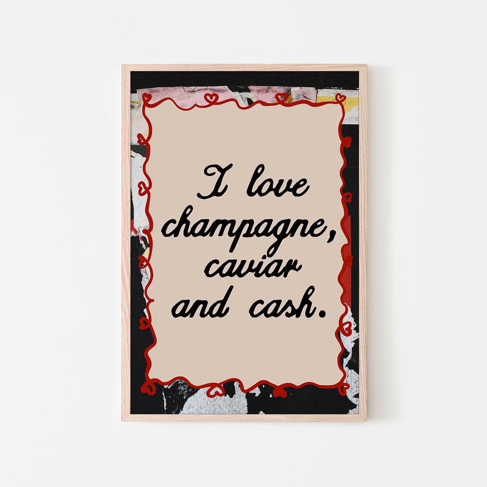 wall-art-print-canvas-poster-framed-champagne caviar and cash-6