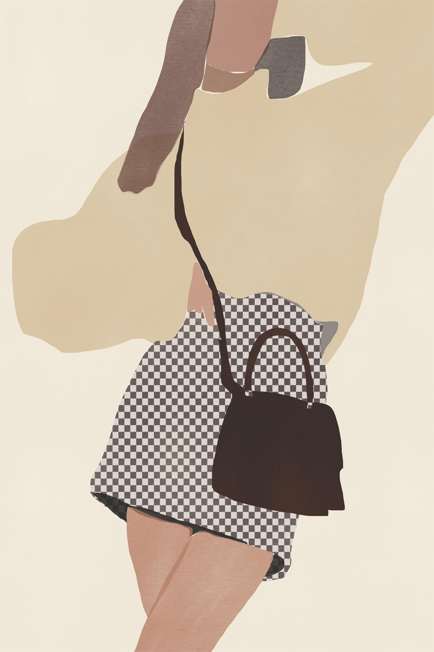 wall-art-print-canvas-poster-framed-Checkered Skirt, Style B , By Little Dean-1