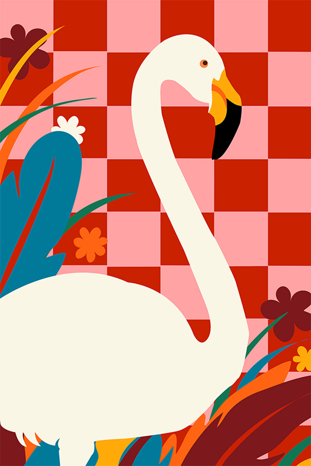 wall-art-print-canvas-poster-framed-Checkers a the Great Egret-1