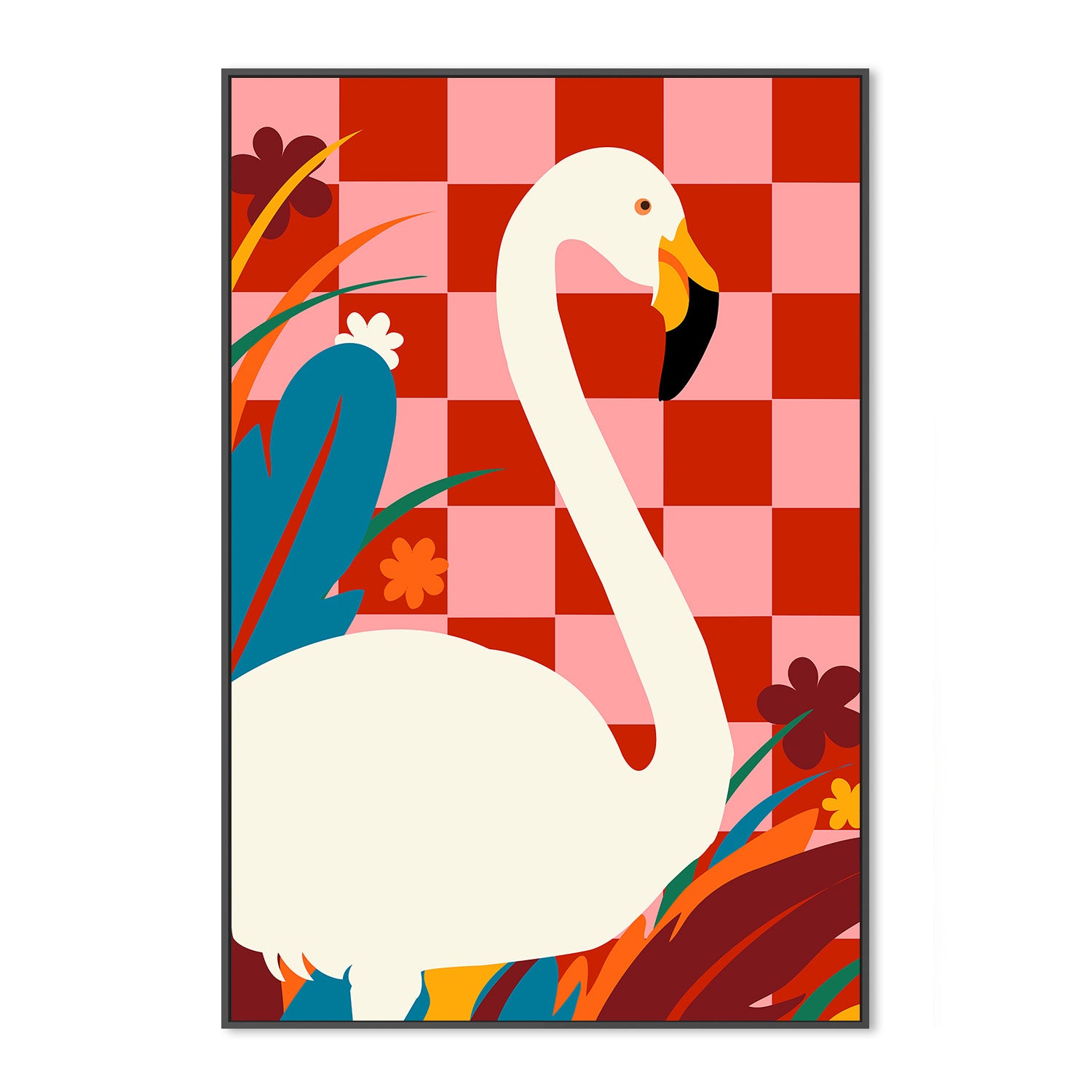 wall-art-print-canvas-poster-framed-Checkers a the Great Egret-3