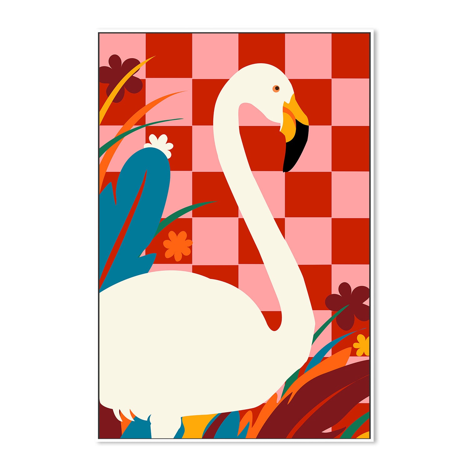 wall-art-print-canvas-poster-framed-Checkers a the Great Egret-5