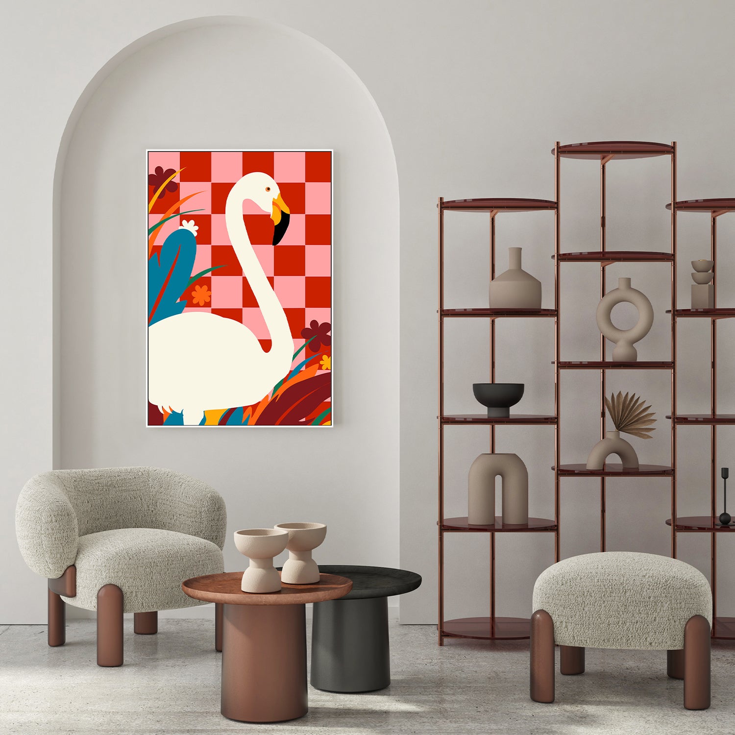 wall-art-print-canvas-poster-framed-Checkers a the Great Egret-7