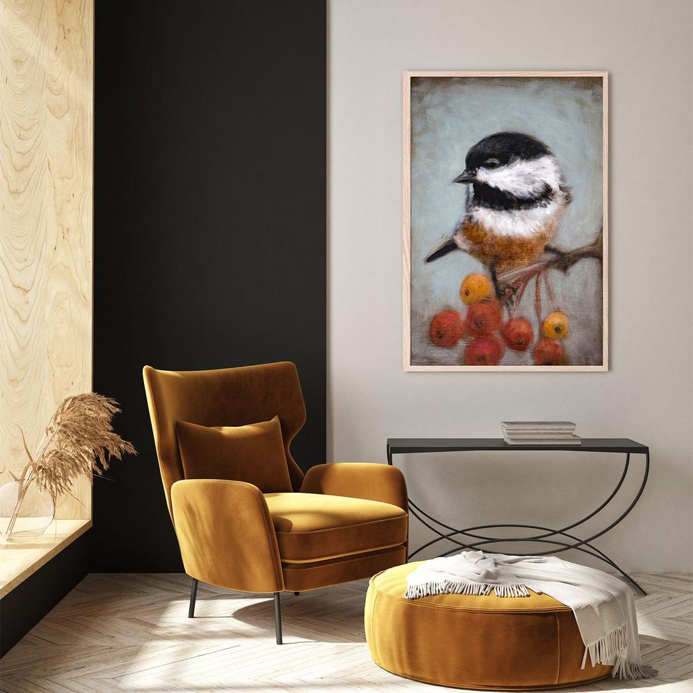 wall-art-print-canvas-poster-framed-Chickadee And Winter Berries-8