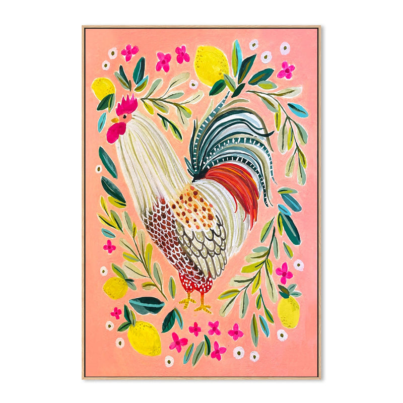 wall-art-print-canvas-poster-framed-Chicken On Pink , By Kelly Angelovic-4