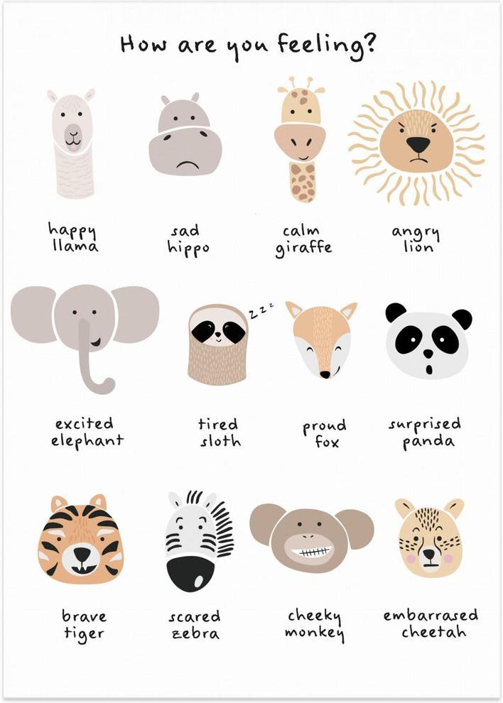 wall-art-print-canvas-poster-framed-Children's calming meditation emotions print 1 , By Sarah Manovski-4