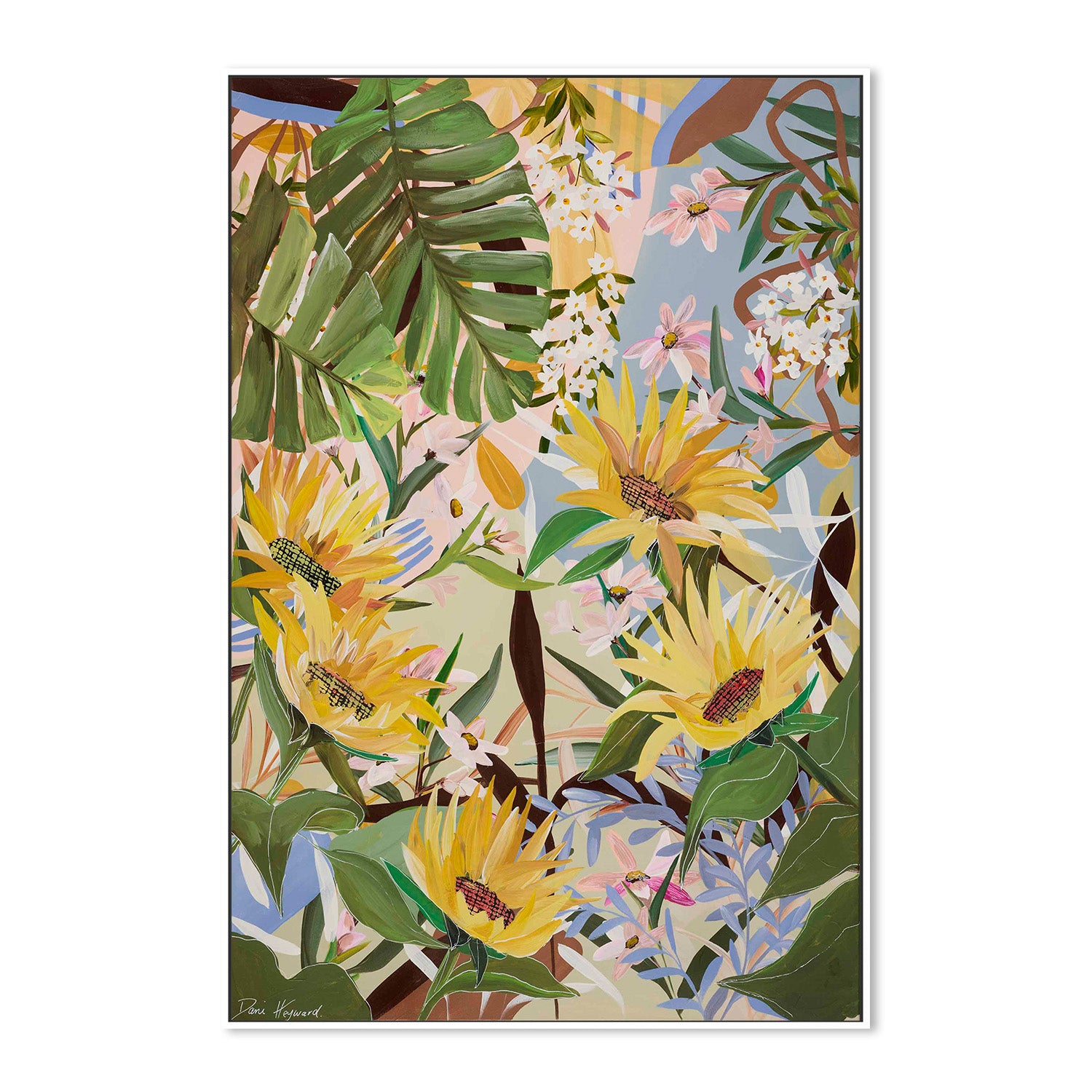 wall-art-print-canvas-poster-framed-Christmas Sunflowers-5
