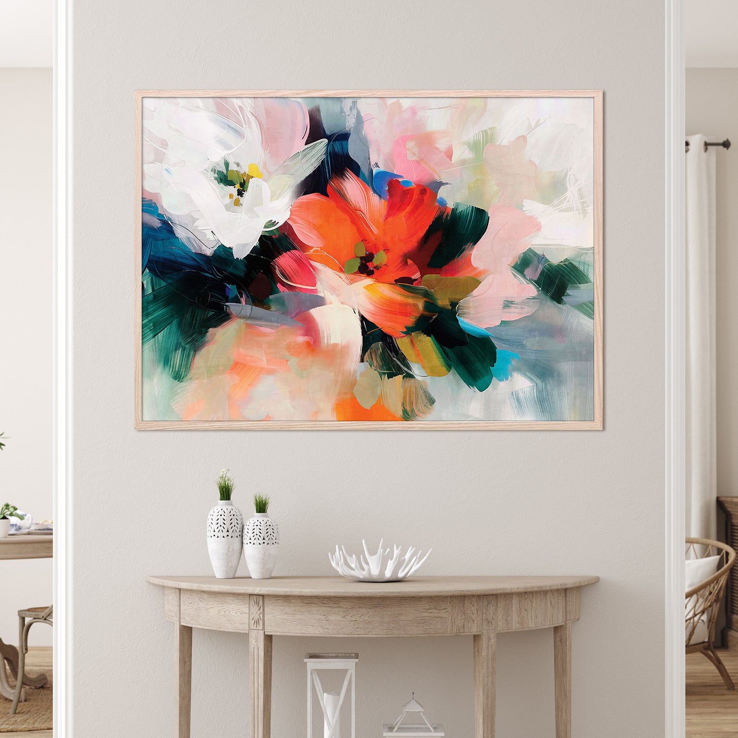 wall-art-print-canvas-poster-framed-Chromaflare Blossom, Style A-7