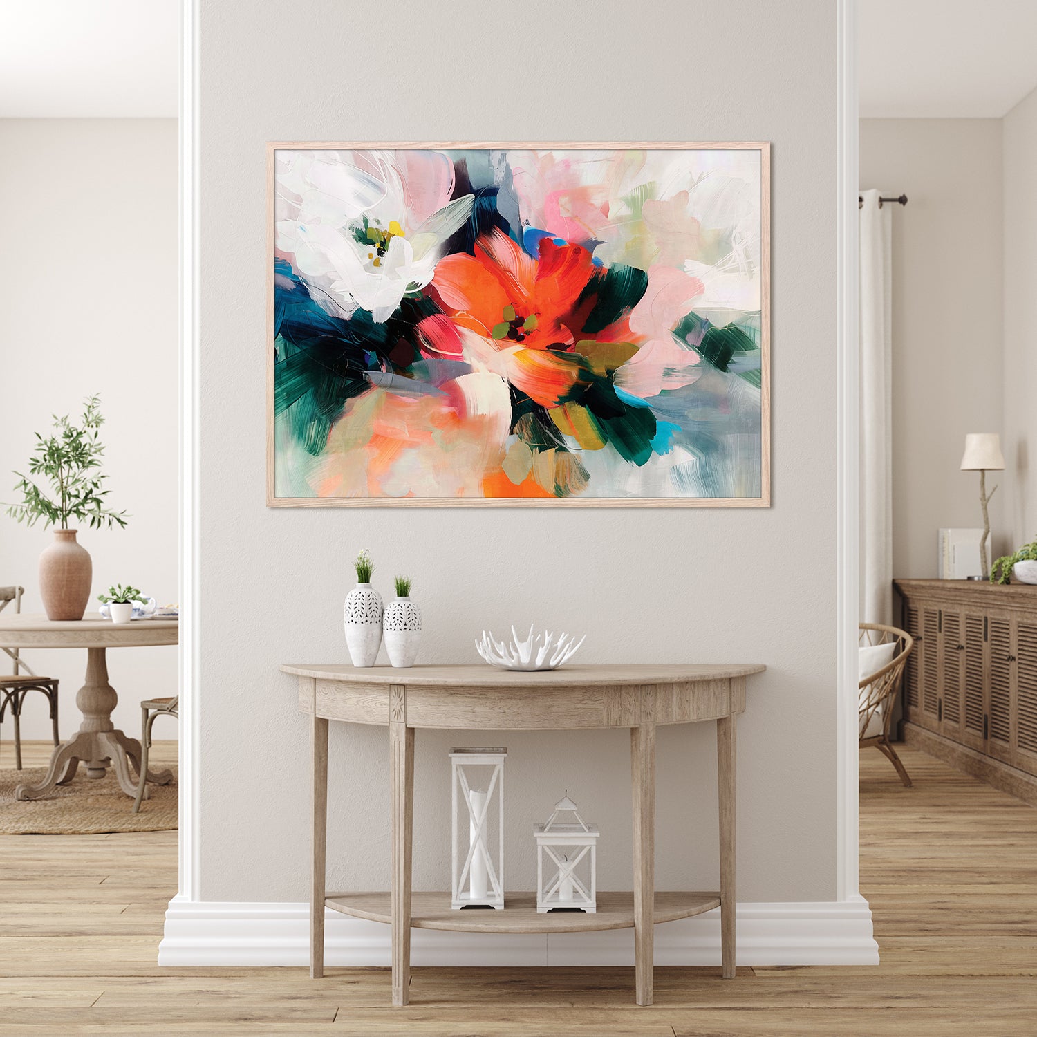 wall-art-print-canvas-poster-framed-Chromaflare Blossom, Style A-8