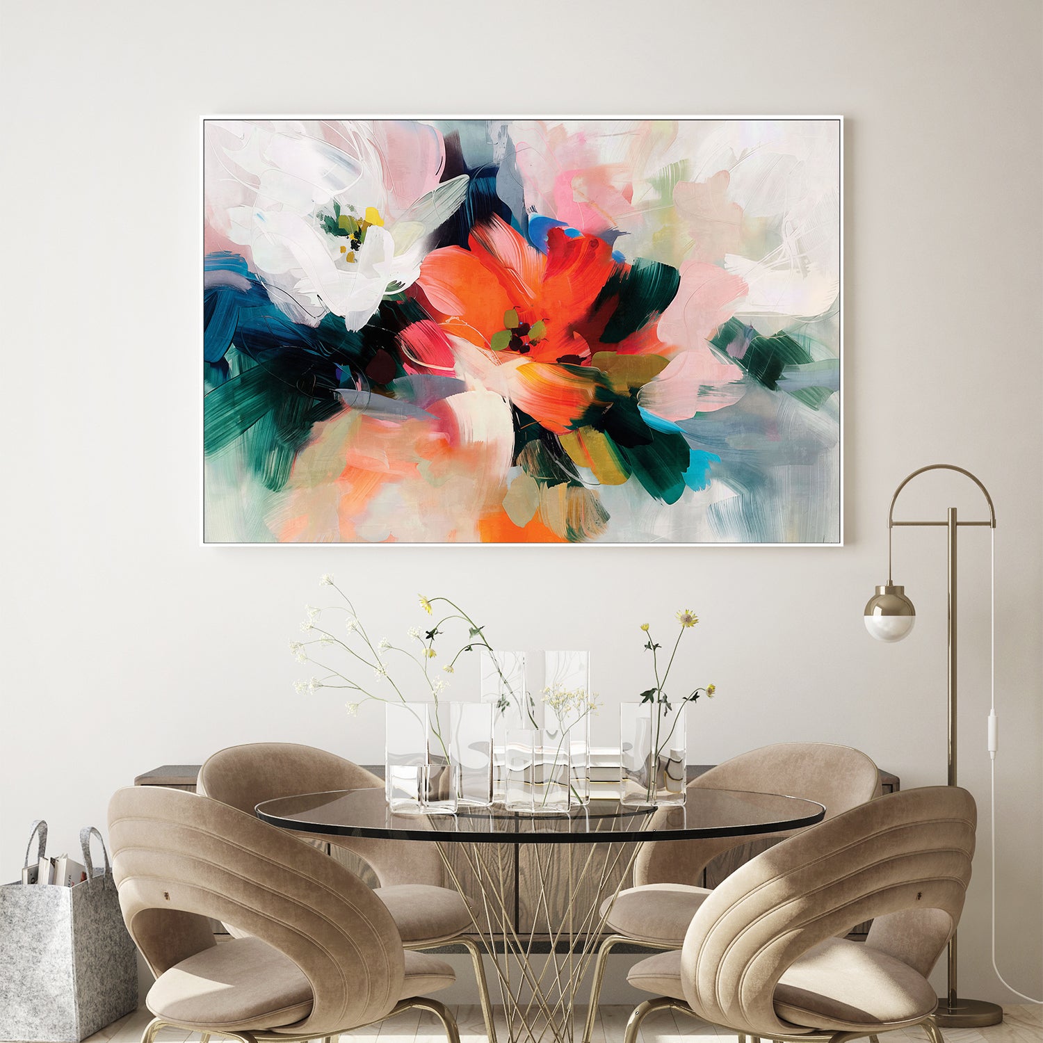 wall-art-print-canvas-poster-framed-Chromaflare Blossom, Style A-9