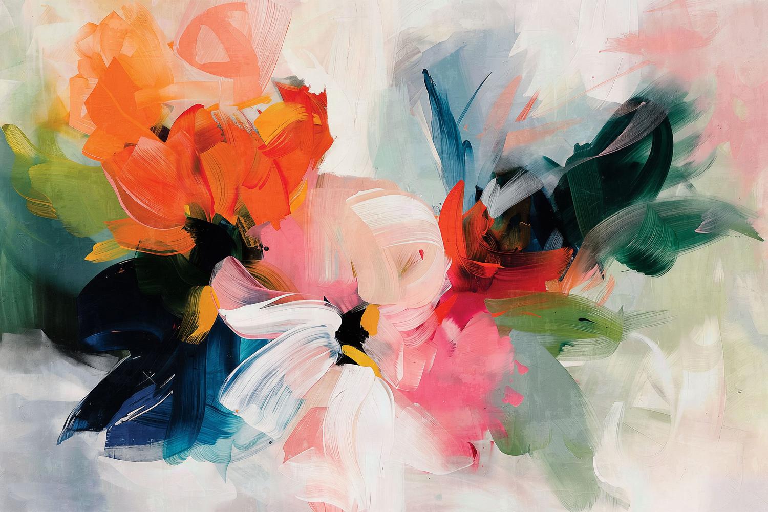 wall-art-print-canvas-poster-framed-Chromaflare Blossom, Style B-1