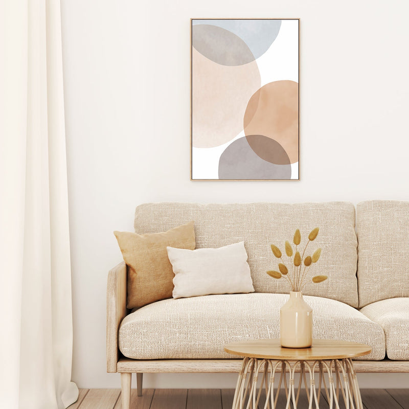 wall-art-print-canvas-poster-framed-Circles Beige-by-Dear Musketeer Studio-Gioia Wall Art