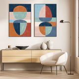 wall-art-print-canvas-poster-framed-Circular Fushion, Style A & B, Set of 2 , By Elena Ristova-GIOIA-WALL-ART