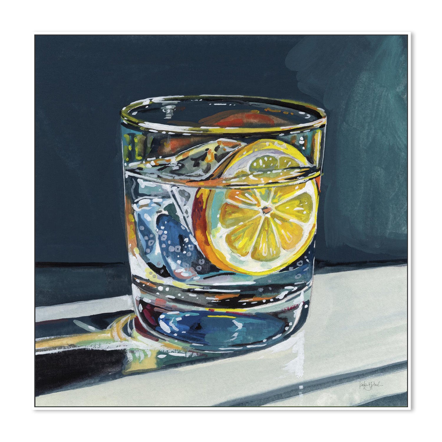 wall-art-print-canvas-poster-framed-Clear Cocktail With Lemon-5