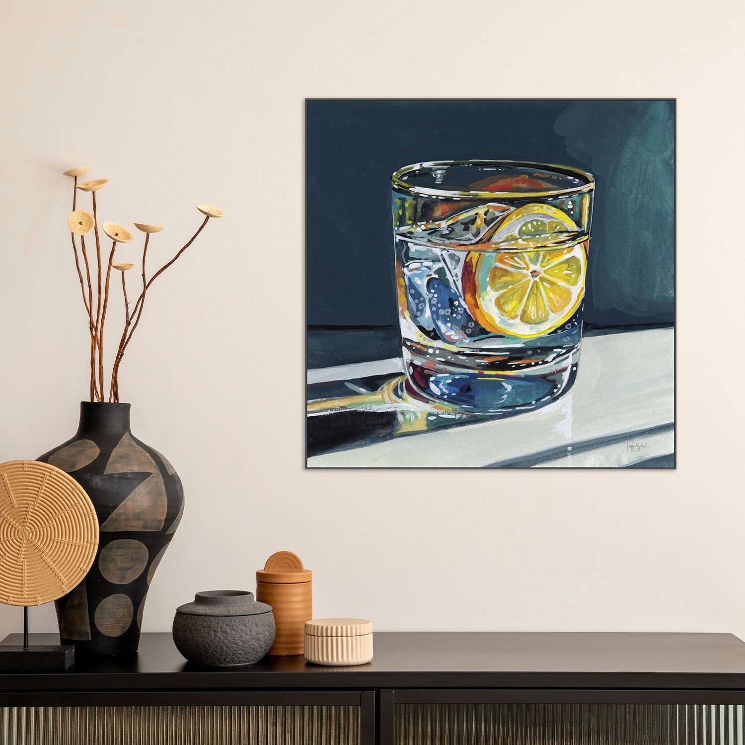 wall-art-print-canvas-poster-framed-Clear Cocktail With Lemon-9