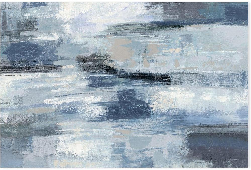 wall-art-print-canvas-poster-framed-Clear Water Indigo and Gray-by-Silvia Vassileva-Gioia Wall Art