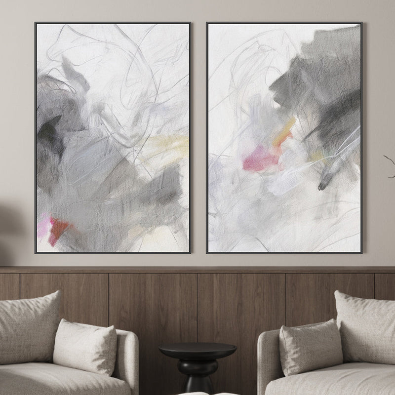 wall-art-print-canvas-poster-framed-Cloudy Colour, Style A & B, Set Of 2 , By Alma-2