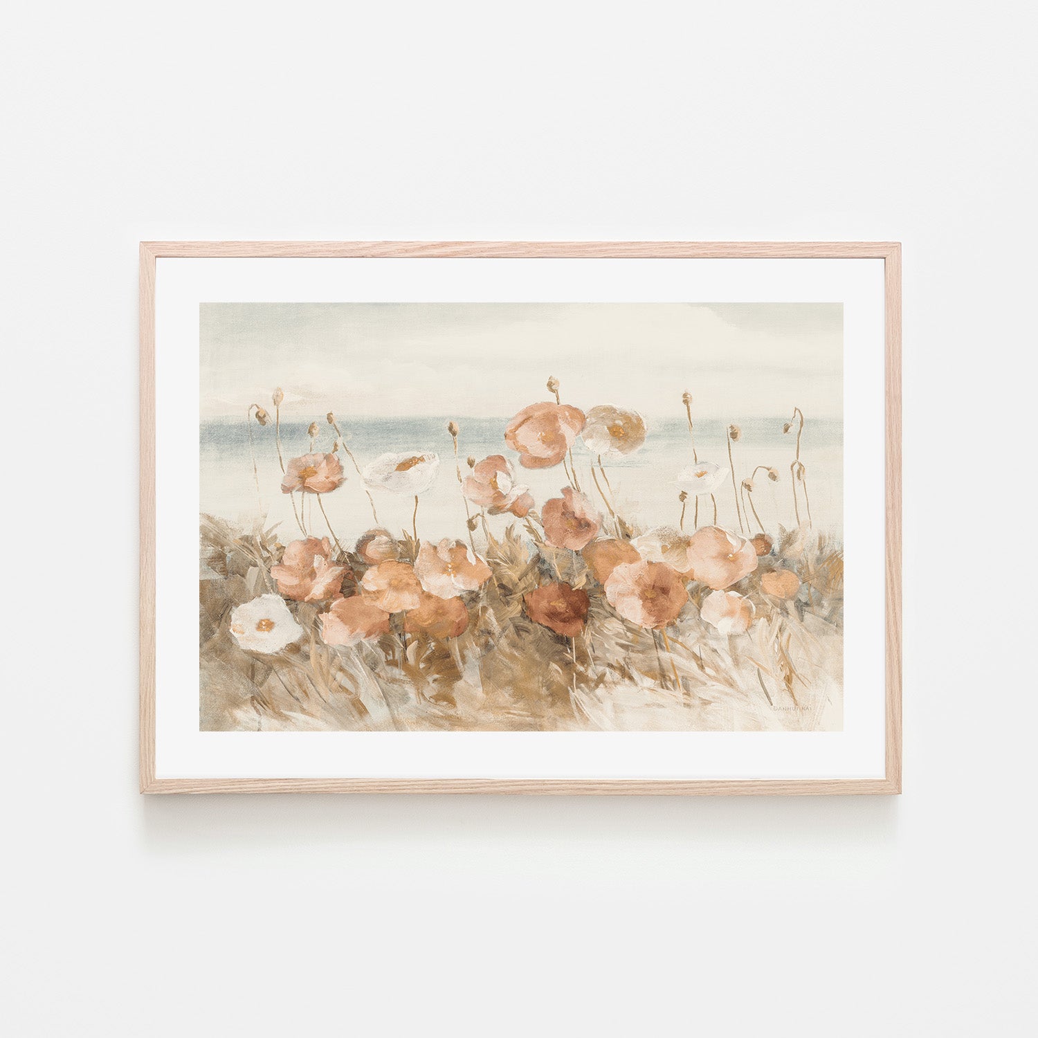 wall-art-print-canvas-poster-framed-Coastal Poppies, Brown Tones , By Danhui Nai-6