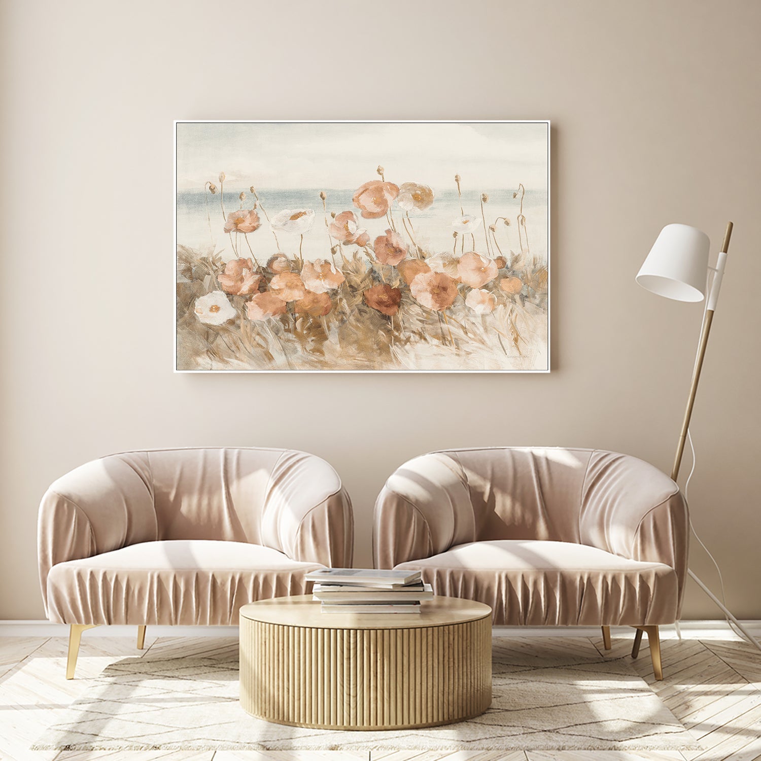wall-art-print-canvas-poster-framed-Coastal Poppies, Brown Tones , By Danhui Nai-7