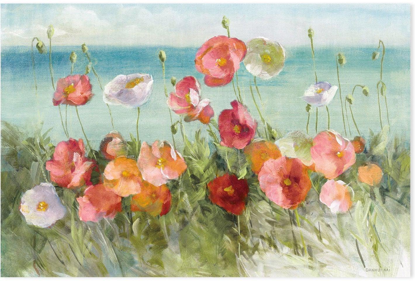 wall-art-print-canvas-poster-framed-Coastal Poppies Light-by-Danhui Nai-Gioia Wall Art
