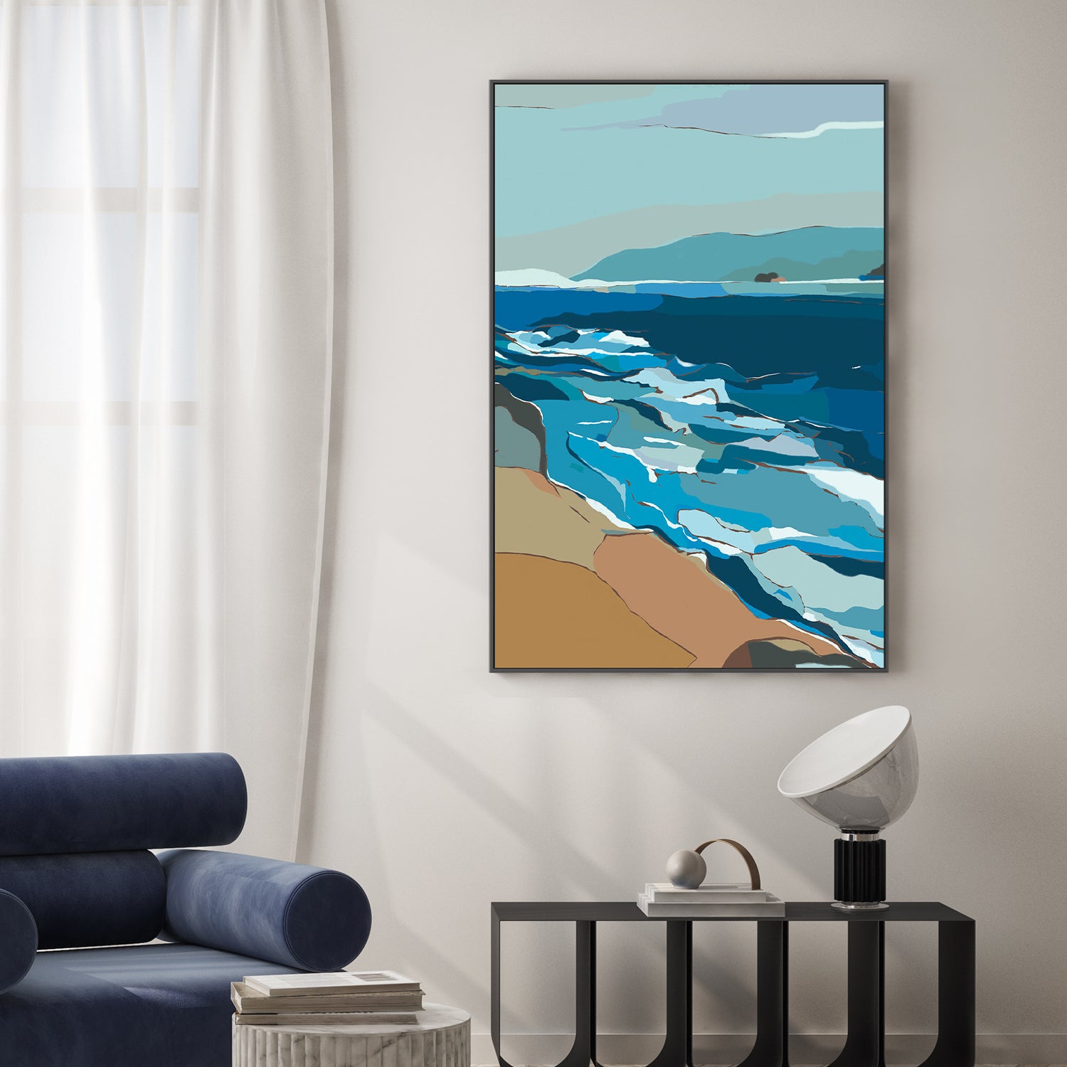 wall-art-print-canvas-poster-framed-Coastline , By Nikita Jariwala-2