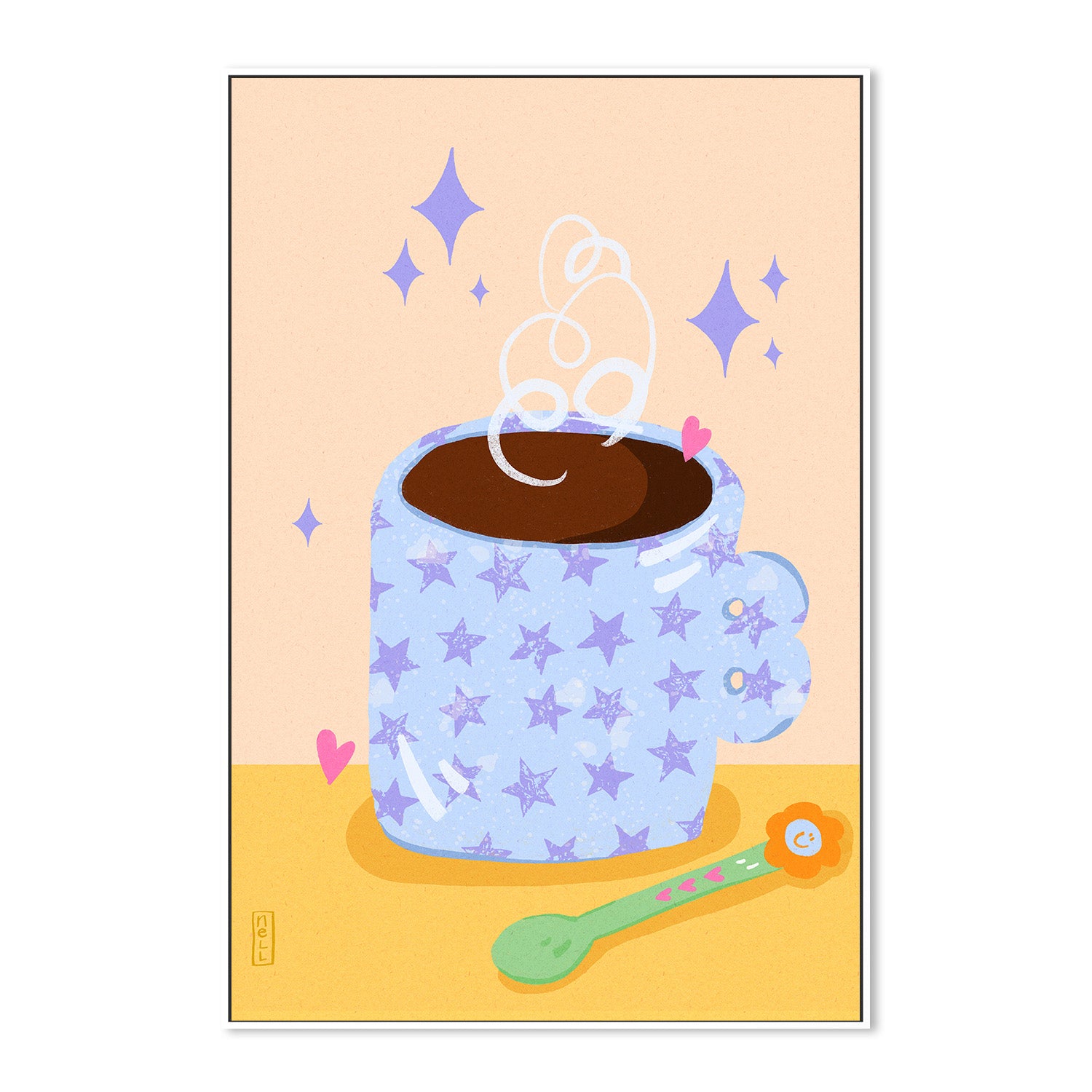 wall-art-print-canvas-poster-framed-Coffee Time Retro Illustration-5