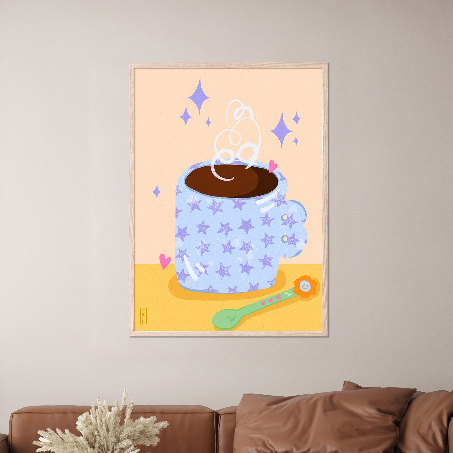 wall-art-print-canvas-poster-framed-Coffee Time Retro Illustration-7