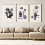 wall-art-print-canvas-poster-framed-Collage Forms, Style A, B & C, Set of 3 , By Danushka Abeygoda-GIOIA-WALL-ART