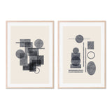 wall-art-print-canvas-poster-framed-Collage Forms, Style A & B, Set Of 2 , By Danushka Abeygoda-GIOIA-WALL-ART
