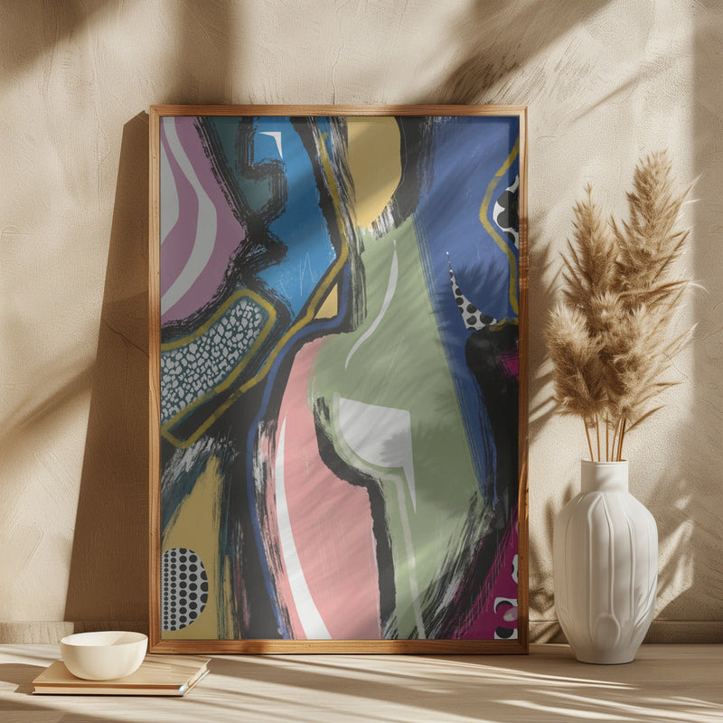 wall-art-print-canvas-poster-framed-Colorful Abstract Bum , By Little Dean-2