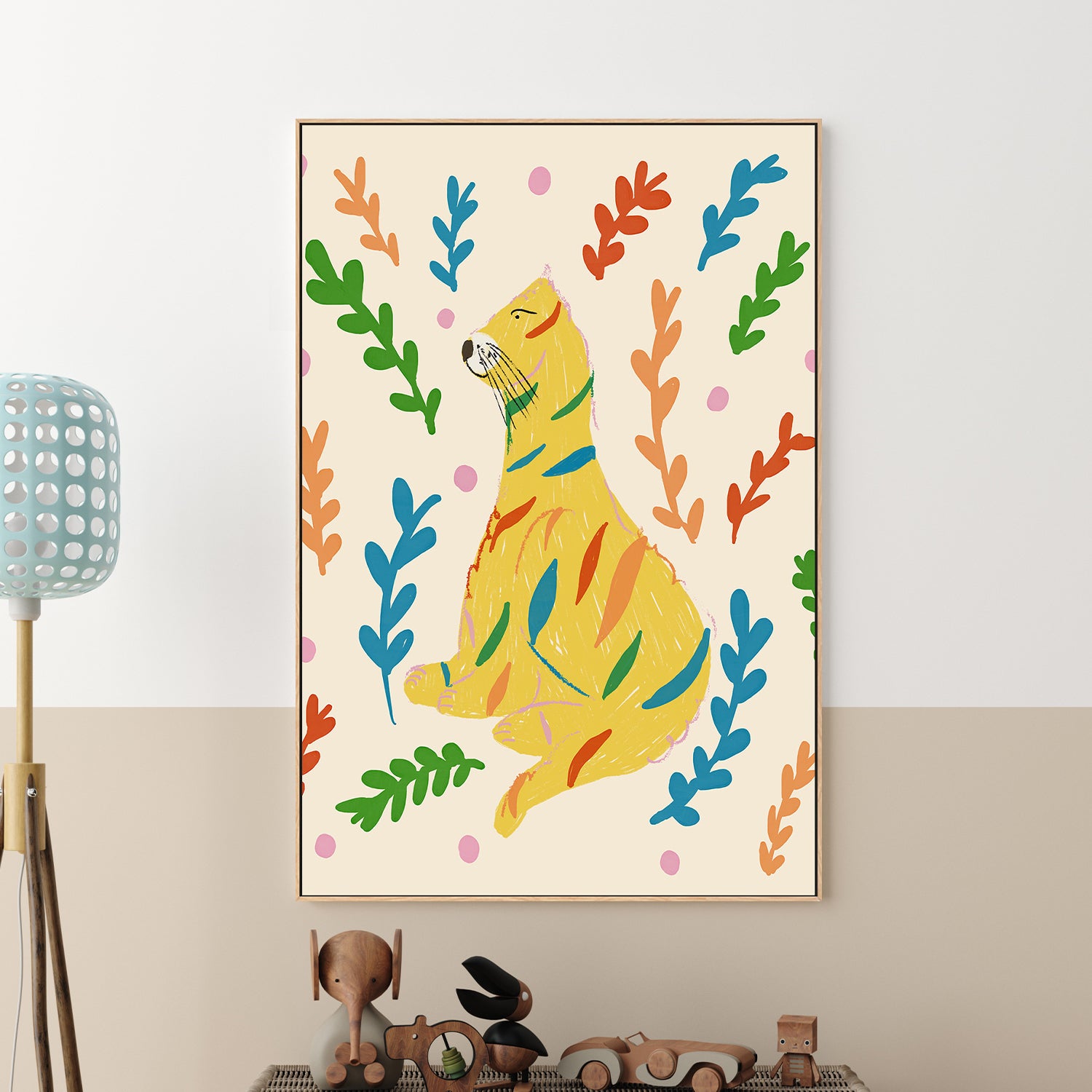 wall-art-print-canvas-poster-framed-Colorful Bear Dance-2