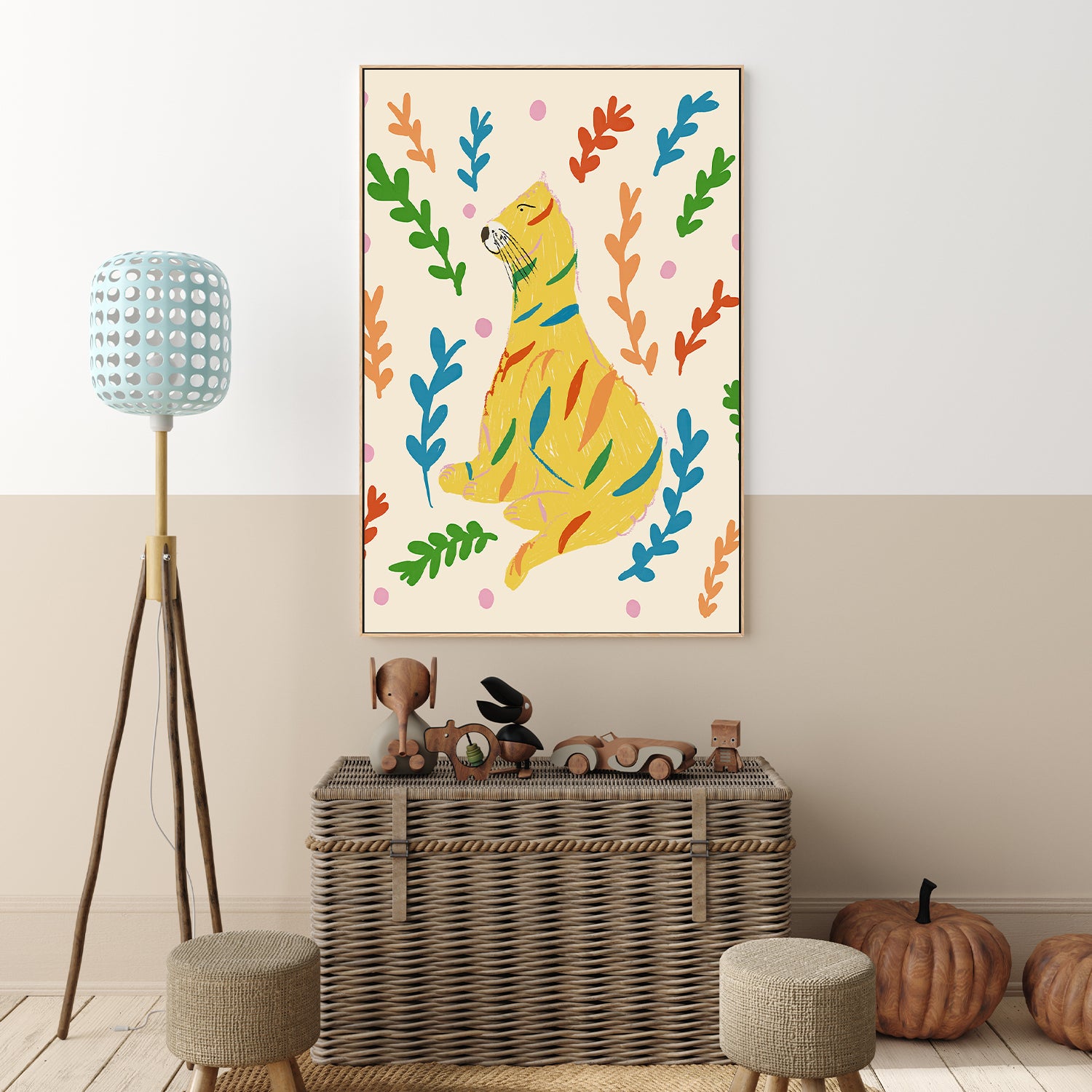 wall-art-print-canvas-poster-framed-Colorful Bear Dance-7