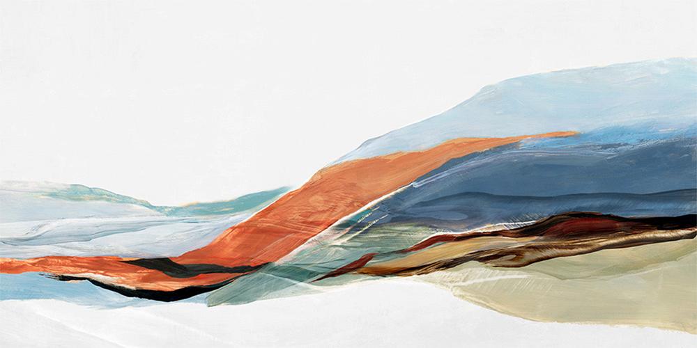 wall-art-print-canvas-poster-framed-Colorful Mountain Landscape Abstraction-1
