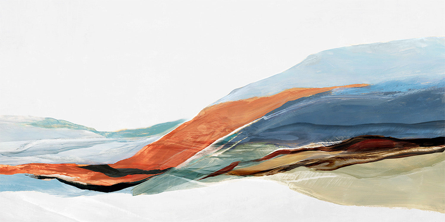 wall-art-print-canvas-poster-framed-Colorful Mountain Landscape Abstraction-1