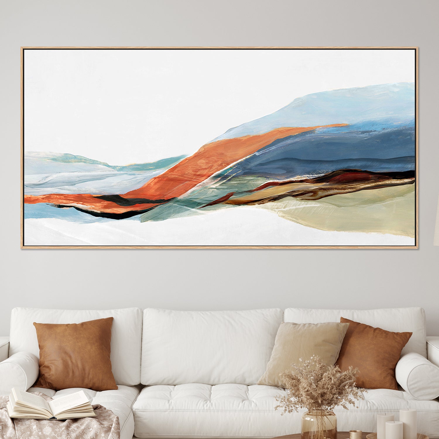 wall-art-print-canvas-poster-framed-Colorful Mountain Landscape Abstraction-2
