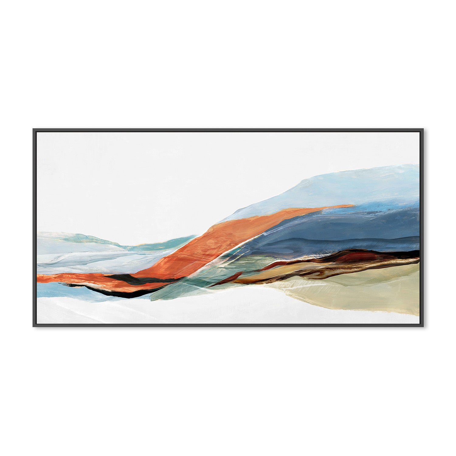 wall-art-print-canvas-poster-framed-Colorful Mountain Landscape Abstraction-3