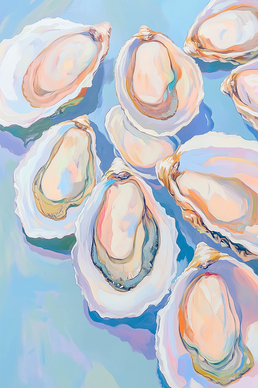 wall-art-print-canvas-poster-framed-Colorful Oysters , By Melloi Art Prints-1